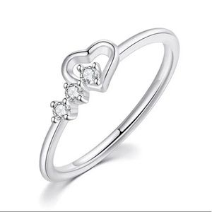 Jewelry | Silver Only Simple Cute Love Heart Ring | Poshmark
